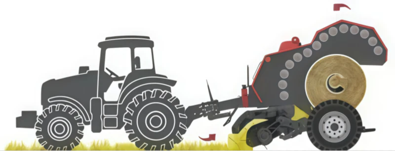 Working Principle of Portable Round Hay Baler