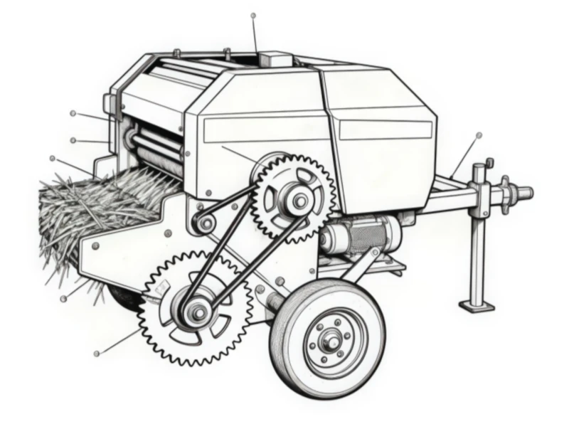 Internal Structure of Portable Round Hay Baler