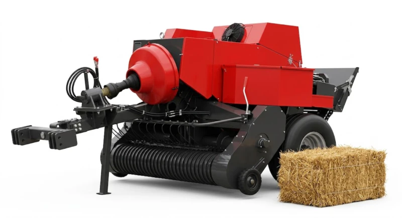 EP-9YF-1700 Square Baler — entry-level trailed single-chamber automatic hay baler for wheat straw, rice straw and small-farm forage operations
