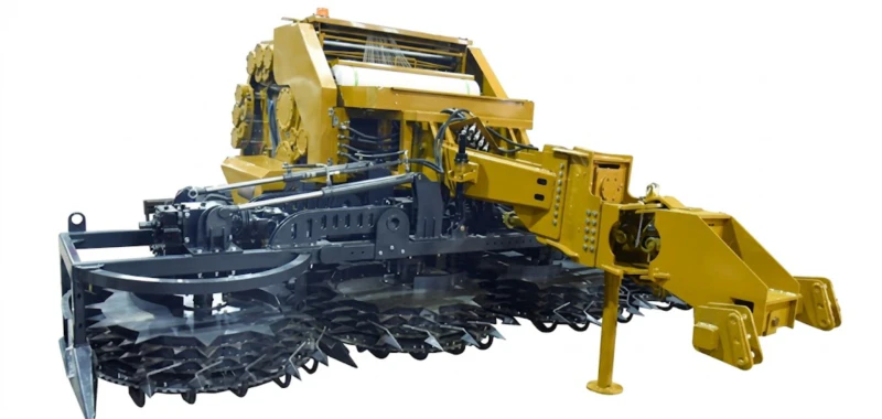 EP-9YDM-1.4 Cotton Stalk Baler — 5.4 m four-wheel direct-cut round baler with integrated stalk crusher for cotton stalk and corn silage collection